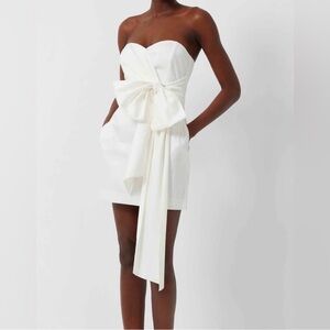 French Connection Florida Summer Strapless Dress with Elegant Bow